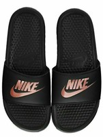 nike slides womens rose gold