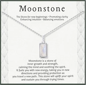 Unique moonstone Sterling Silver Necklace for Women Gift, Mother's Day - Picture 1 of 6
