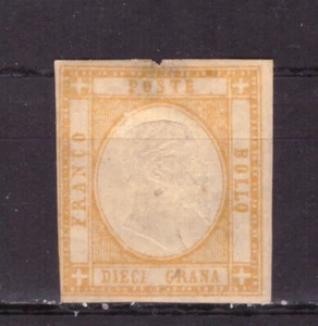 FRANCOBOLLI Antichi Stati Province Napoletane 1861 Vittorio Emanuele II 10 gr. & - Foto 1 di 1