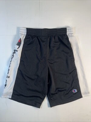 Pantalones Cortos Champion Juveniles Medianos Negros Baloncesto Deportes Deletrear Logo Foto 1 de 4