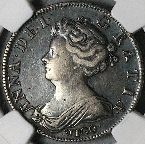 1703 NGC XF 40 Anne Vigo Shilling Great Britain Treasure Silver Coin (23062002C) Cover
