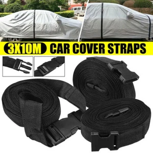 3pcs Black Gust Car Cover Straps Wind Protector Plastic Polyester Rope Protect - Picture 1 of 6