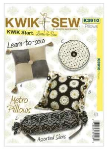 Kwik Sew Pattern 3910, CUSHIONS, PILLOWS, in 4 Styles, New, OOP - Picture 1 of 3