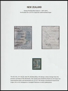 NEW ZEALAND FFQ/CHALON 6d BLUE PROVISIONAL IMPERF SINGLE UNUSUAL ODDITY (JF) - Picture 1 of 1