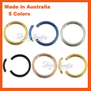 1 TITANIUM Seamless Steel Segment Septum Captive Ear Nose Lip Ring Piercing Hoop - Picture 1 of 16