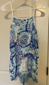 Girls Justice Blue Tie Dye jumpsuit romper one piece shorts sleeveless size 16 - Picture 1 of 5