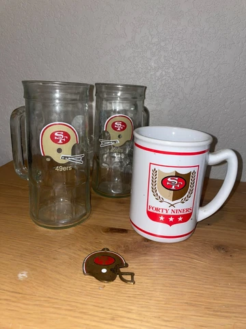 90s Vintage NFL San Francisco 49ers Forty Niners Cups Mugs Mug SET BUNDLE Cover