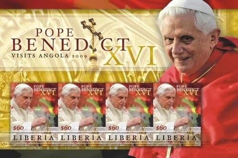 Liberia - 2009 POPE BENEDICT XVI VISITS ANGOLA - Sheet of 4 - MNH Cover