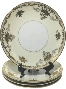 Set Of 4 Vintage Craftsman China 7 3/4” Plates w/Gold Trim Japan - Picture 1 of 7