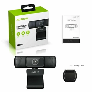 AUSDOM AF640 Full 1080P HD Business Web Cam w/Autofocus & Webcam Privacy Cover  - Picture 1 of 7