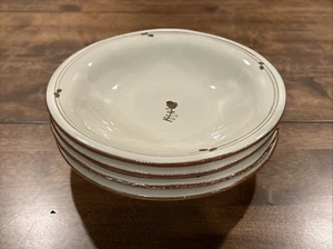 Vietri Italy Fiori di Bosco Set of 4 Rim Pasta/Soup Bowls - Picture 1 of 4