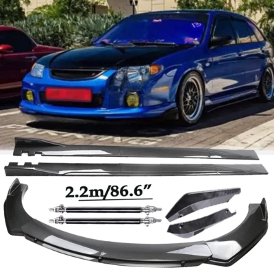 Carbon Fiber Front Bumper Lip Spoiler & Side Skirt For Mazda Protege Body Kits Foto 1 de 4