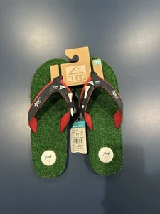 Reef Mulligan II Patriotic Golf Sandals Men Size 12 Bottle Opener Flip Flops - Picture 1 of 6