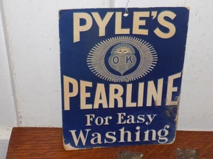 Vintage James Pyle’s Pearline Washing Compound Double Sided Cardboard Store Hang - Picture 1 of 2