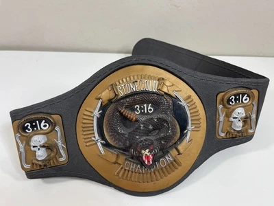 Vintage 1999 WWF WWE Stone Cold Steve Austin Champion Belt 3:16 Rattlesanke Toy - Image 1 of 4