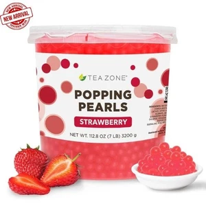 Tea Zone Strawberry Popping Pearls/Popping Boba (B2053, 7lbs) für Boba Tee - Bild 1 von 8