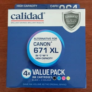 CALIDAD Canon 671 Printer Ink 4 Value Pack Cartridges Black Cyan Yellow Magenta - Photo 1/4