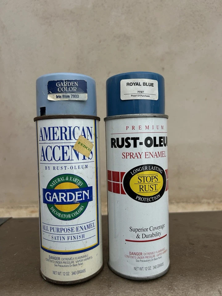 American Accents Rustoleum Spray Paint Vtg Iris Blue Royal Krylon Graffiti - Image 1 of 4