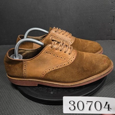 Polo Ralph Lauren туфли мужской размер 9,5 коричневый желтовато-коричневый Torrington седло Оксфорд замши - Изображение 1 из 4