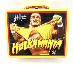 WWE Hulk Hogan Tin Lunch Box Tin Box Steel Yellow Red Hulkamania - Bild 1 von 7