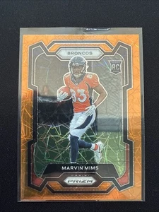 2023 Panini Prizm Orange Lazer Marvin Mims RC DENVER BRONCOS #327 - Picture 1 of 2
