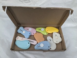 10 Stück Mini einziehbare Allzweckmesser Taschen-Boxöffner, Bandschneider, NEU - Bild 1 von 8