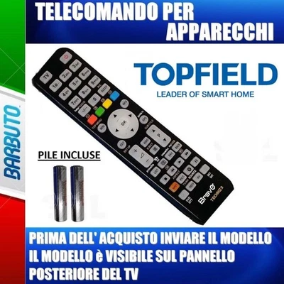 TELECOMANDO UNIVERSALE PER APPARECCHI MARCA TOPFIELD - INVIARE MODELLO TV O DDT - Immagine 1 di 2