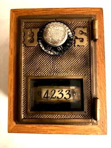 Antique USPS Mail Post Office Box Door Bank US Brass Working with Combination - Picture 1 of 11