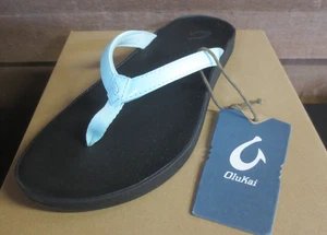 Sandalias de playa acolchadas para mujer OluKai Puawe Sea Glass/negras - EE. UU. 8 - Imagen 1 de 7