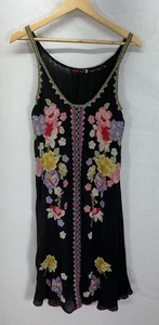 Vestido Johnny Was Bordado Peta Sin Mangas Talla S Negro Boho Festival Rayón Transparente - Imagen 1 de 8