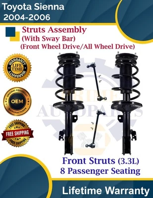 Puntal delantero con barra estabilizadora para Toyota Sienna 2004-2006 2x2/4x4 8 asientos de por vida con Foto 1 de 4
