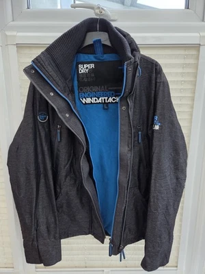 Men's XXL 2XL Superdry Silvery Grey & Blue Windattacker Jacket. Exc Condition. - Image 1 of 4