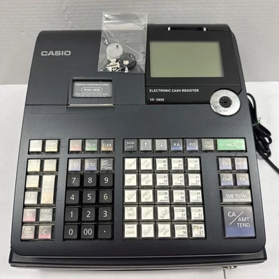 Caja registradora electrónica Casio SE-S800 doble pantalla impresión térmica con llaves probadas Foto 1 de 4