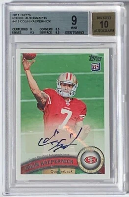 2011 Topps Rookie Autographs Colin Kaepernick Auto RC #413 BGS 9 w/10 Auto  - Image 1 of 2