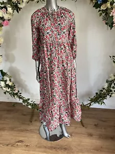 Joules Melody Midi Kleid Größe 8 14 18 22 26 cremefarben Ditsy Blumenmuster abgestuft NEU - Bild 1 von 24