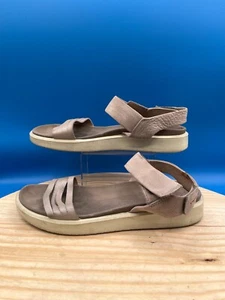 ECCO Sandalo Comfort Flowt Donna Tg 9M Grigio Pelle Regolabile Traspirante - Foto 1 di 11