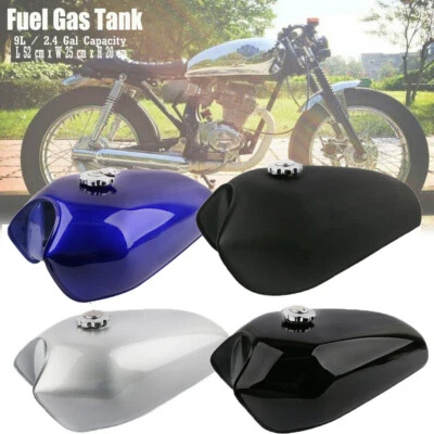 9L Motorcycle 2.4 Gal Vintage Fuel Gas Tank Cap Cover For Honda CG125 Cafe Racer - Image 1 of 4