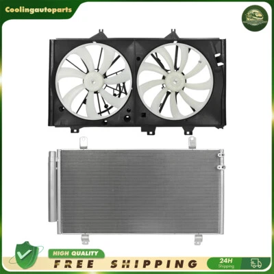 A/C Condenser & Cooling Fan Assembly For 2013-2014 2016-2018 Lexus ES350 - Image 1 of 4