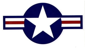 USAF Roundel Aufkleber 5" lang x 2,75" groß Sticker Luftwaffe Logo Militär Flugzeug - Bild 1 von 3