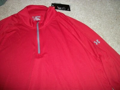 UNDER ARMOUR Nuevo Con Etiquetas Para Hombres 3XL XXXL Chaqueta Abrigo 1/4 Cremallera Equipo de Calor Rojo Sólido Foto 1 de 2