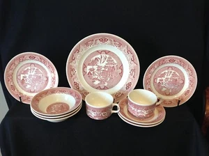 Royal China (USA) Pink Willow Ware Set of (10) Imperfect Pieces - Bowls, etc. - Picture 1 of 23