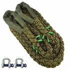 24mm Olive Nylon Kinetic 12T 4x4 Recovery Tow Rope x 4.5m With 4.75T Shackles