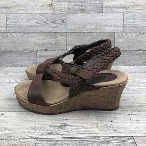 Born Concept BOC Big Kids Girls BECCA Brown Uppers Cork Wedge Heels Sz 2.5 - Picture 1 of 8