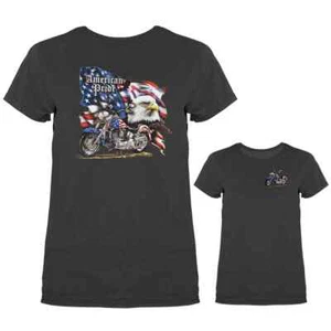 American Pride Eagle Biker Motorrad US Flagge USA patriotisch Damen T-Shirt - Bild 1 von 19