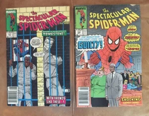 Lot 2 bunte wie besehen 2 Spider-Man #150 und 151 Mai Juni Marvel Comics 1989 Comics - Bild 1 von 10