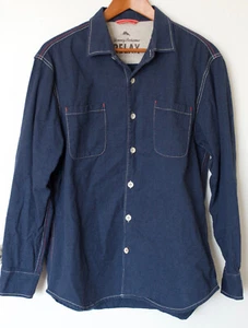 Tommy Bahama Relax Herren Langarm Hemd Größe L Blau Denim Knopfleiste Taschen - Bild 1 von 7