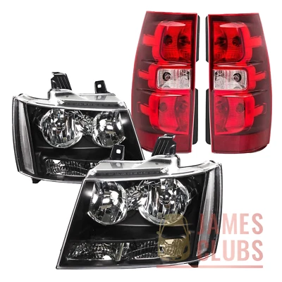 4pcs Headlights + Tail Lights For 2007-2014 Chevy Suburban Tahoe Assembly Sets Foto 1 de 4