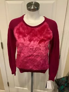 French Connection Dark Sweater w/ Faux Fur Front, Size XS, NWT! - Picture 1 of 5