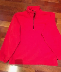 VTG COOGI Australia 1/4 Zip Red Velour Pullover Sweater M - Picture 1 of 3