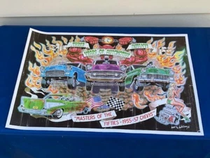 Vintage 1970s 1955 1956 1957 Tri-Five Chevy MASTERS OF THE FIFTIES Poster COOL - Picture 1 of 5